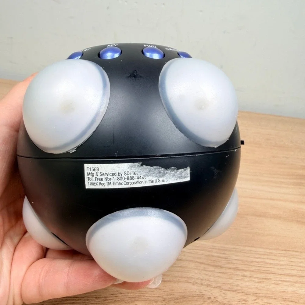 Timex Wacky Wake-Up Alarm Clock Black Wacky Wake-Up T156B LCD Space‎ Age Retro